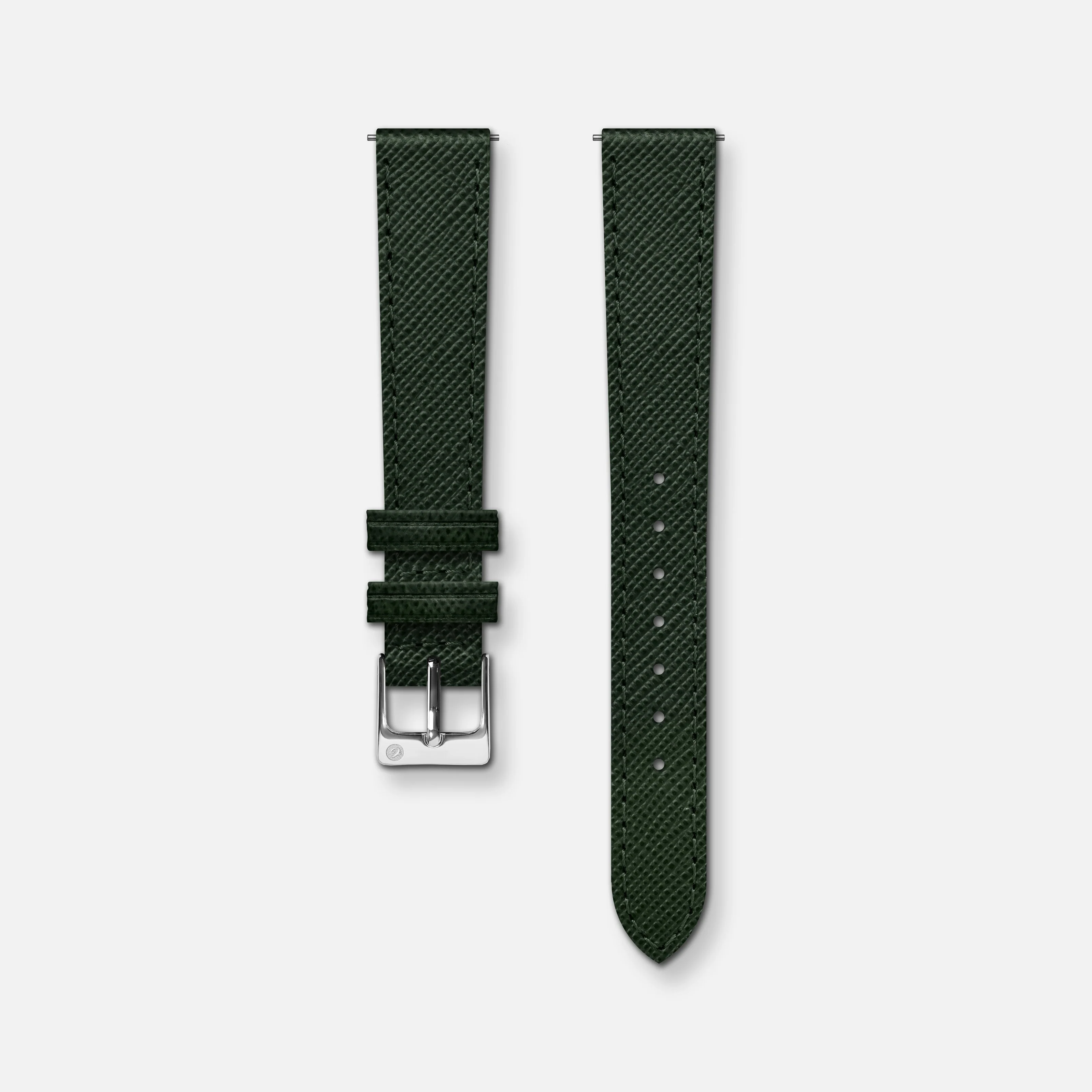 Bracelet cuir saffiano vert 14mm - Image 3