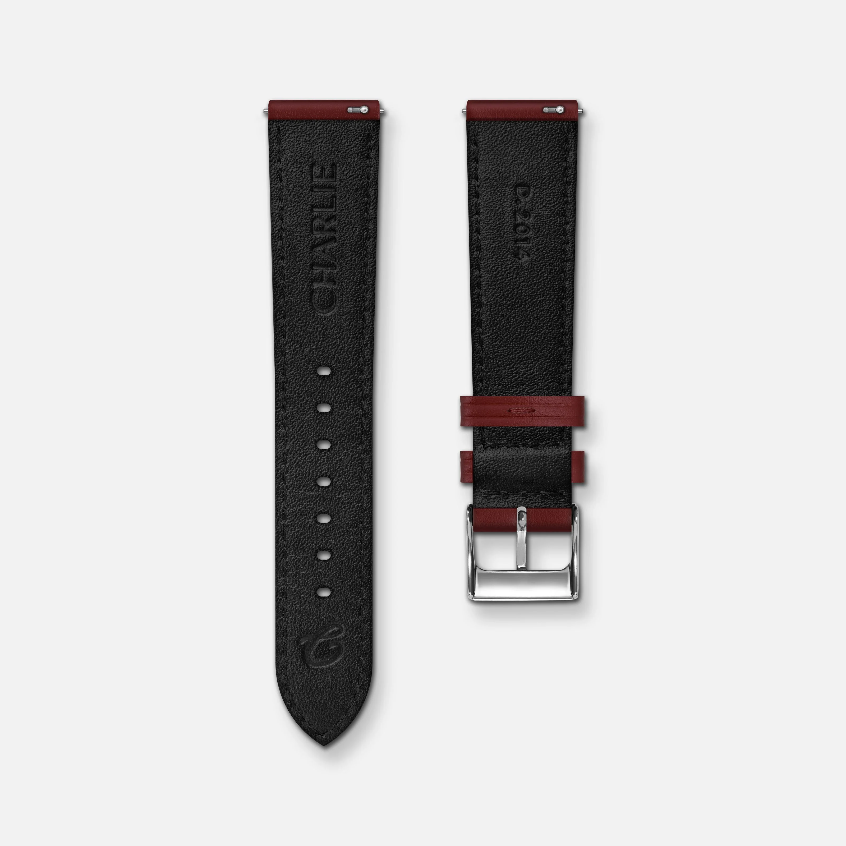 Bracelet cuir bordeaux 18mm - Image 5