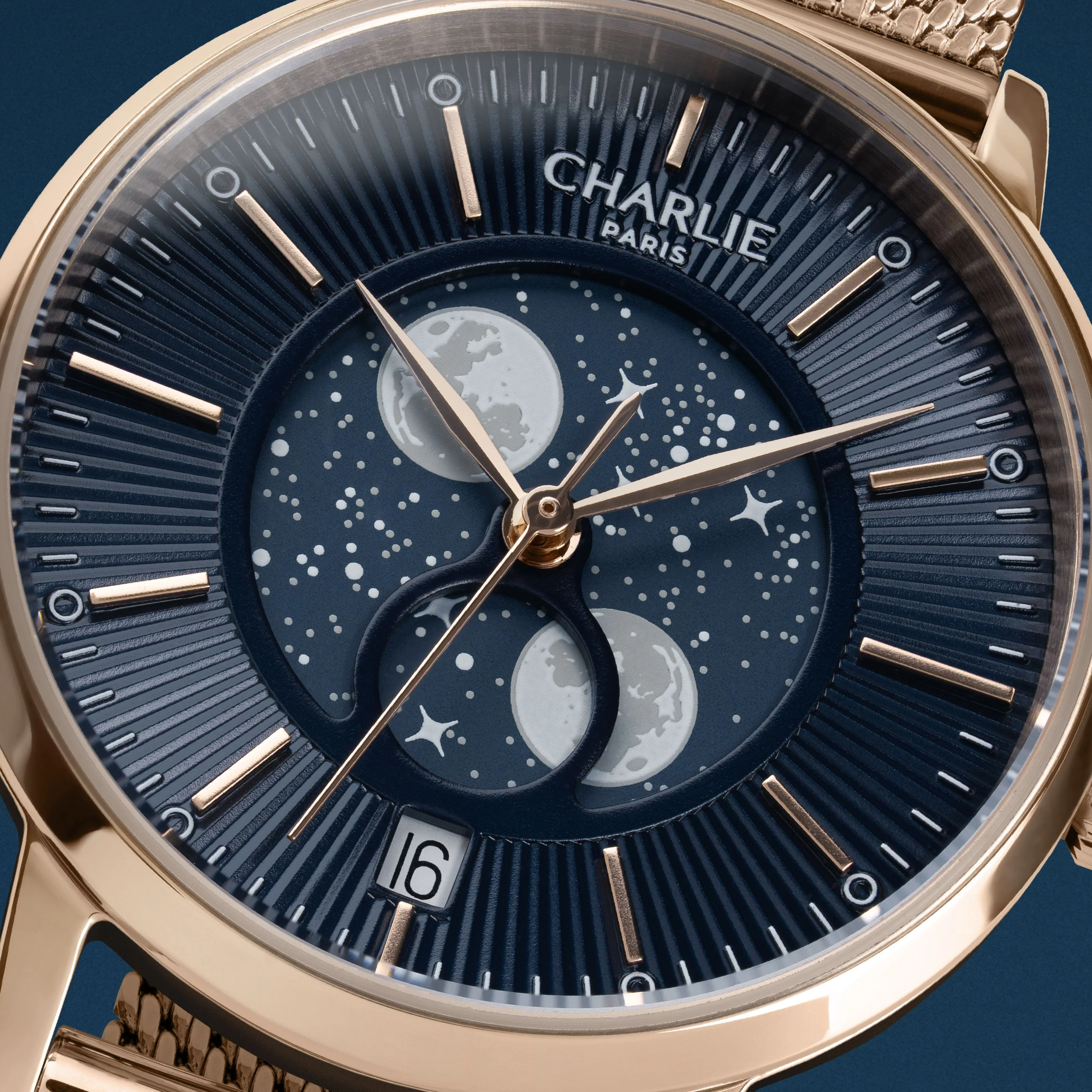 SULLY - Phase de Lune - Doré rose & Bleu - Image 3